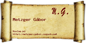 Metzger Gábor névjegykártya