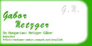gabor metzger business card